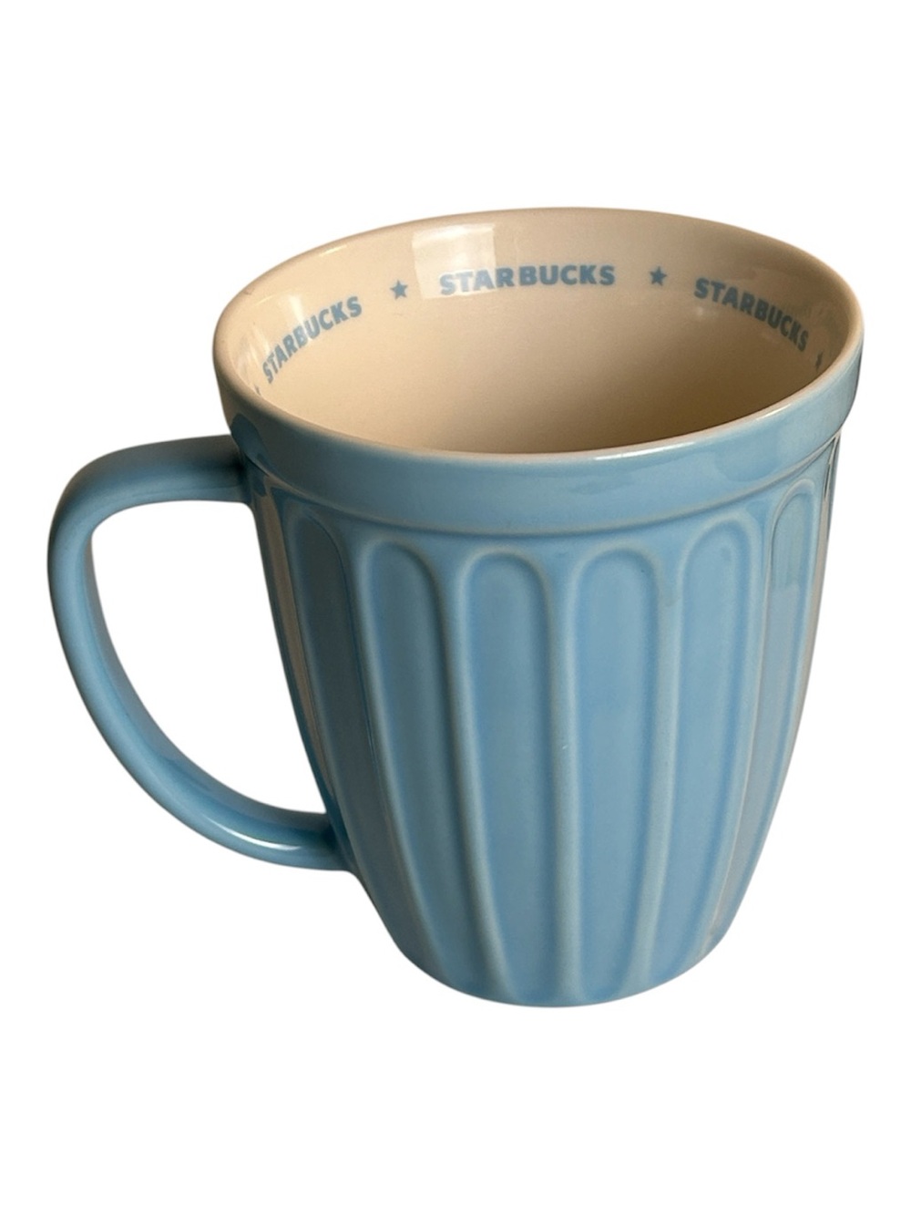 VTG Starbucks Ice Cream Ribbed Fluted Robin’s Egg Blue Mug
